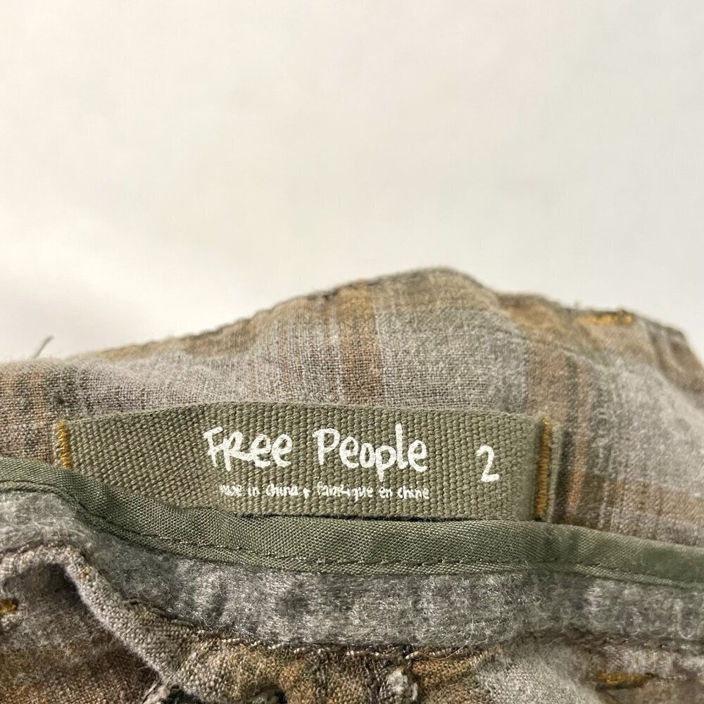 Vintage Y2K Free People Plaid Low Rise Convertible Bermuda Skater Shorts size 2 - Picture 8 of 9